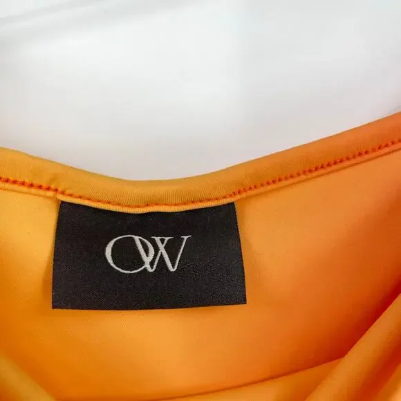 OW CollectionNWT Isabel Dress in Gradient Print Orange Cut Out Midi XS
